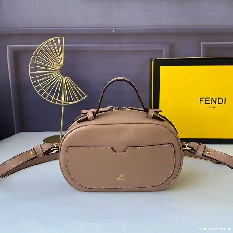 Affordable HOT Camera Fendi Leather Mini O'Lock Grey Calf In Case 0420